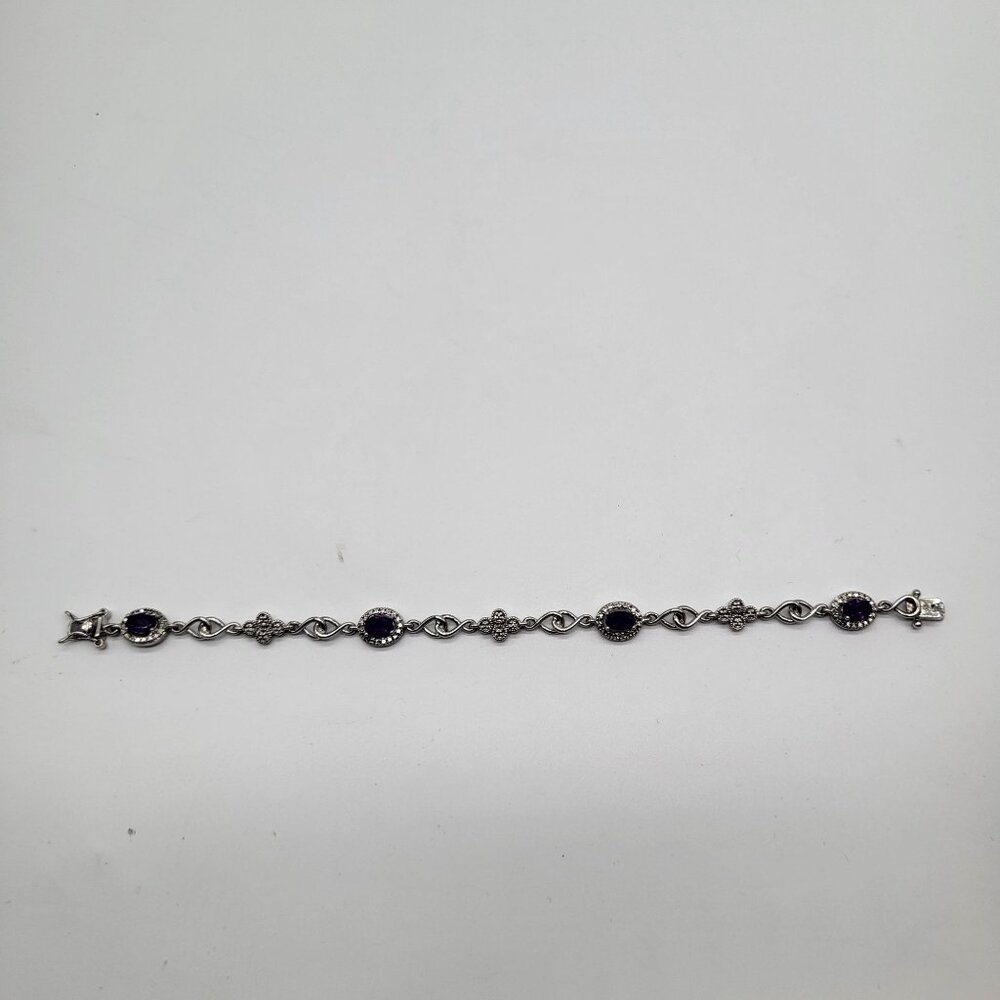 VTG PAJ BB Amethyst Purple Silver Tone Bracelet - Picture 5 of 12
